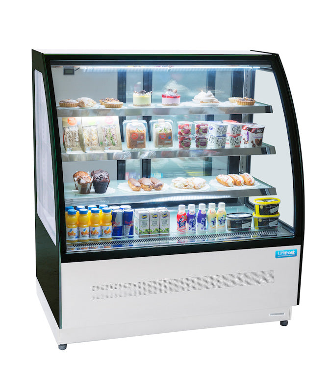 UNIFROST CDV120S CURVED GLASS DISPLAY FRIDGE 1200MM
