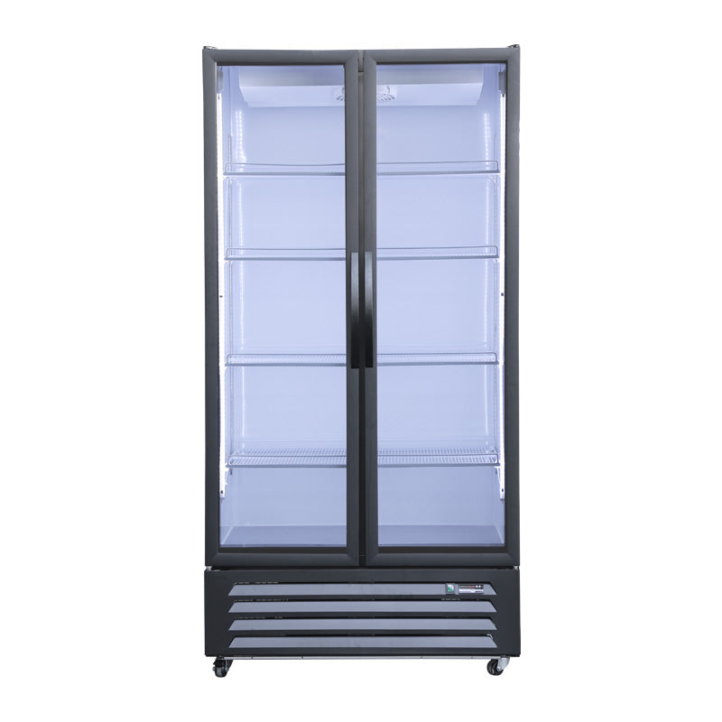 UNIFROST HVR21B 2 DOOR HINGED DISPLAY REFRIGERATOR 5 SHELVES PER DOOR 1000*720*2000 GRAPHITE BLUE