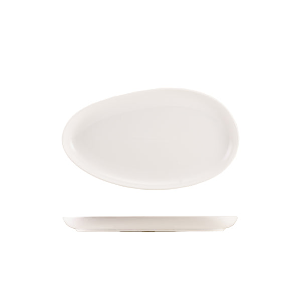 Genware Porcelain Organic Oval Plate 29.5cm/ 11.5"