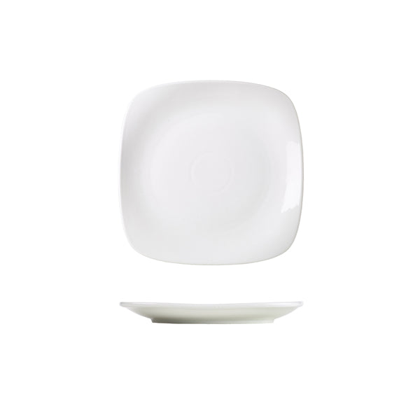 Genware Porcelain Rounded Square Plate 17cm/ 6.5"