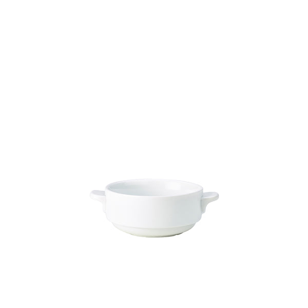 Genware Porcelain Lugged Soup Bowl 25cl/ 8.75oz