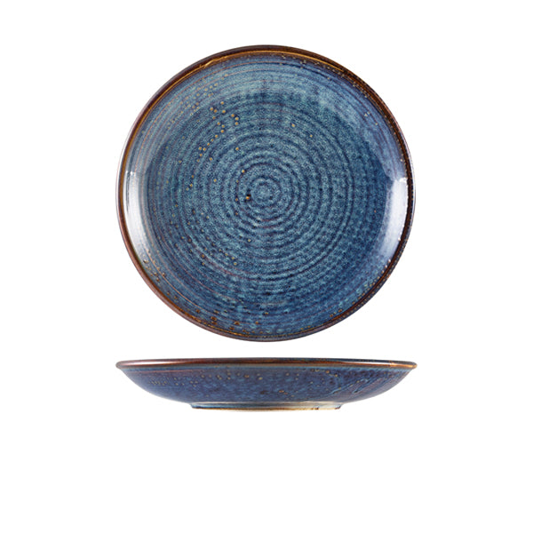 Terra Porcelain Aqua Blue Deep Coupe Plate 21cm