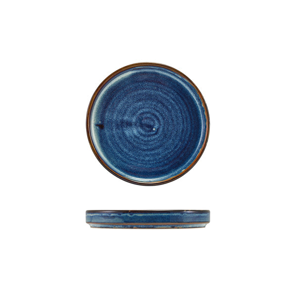 Terra Porcelain Aqua Blue Low Presentation Plate 14cm
