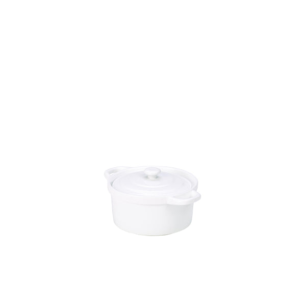 Genware Porcelain Covered Mini Casserole Dish 10.5cm/ 4"