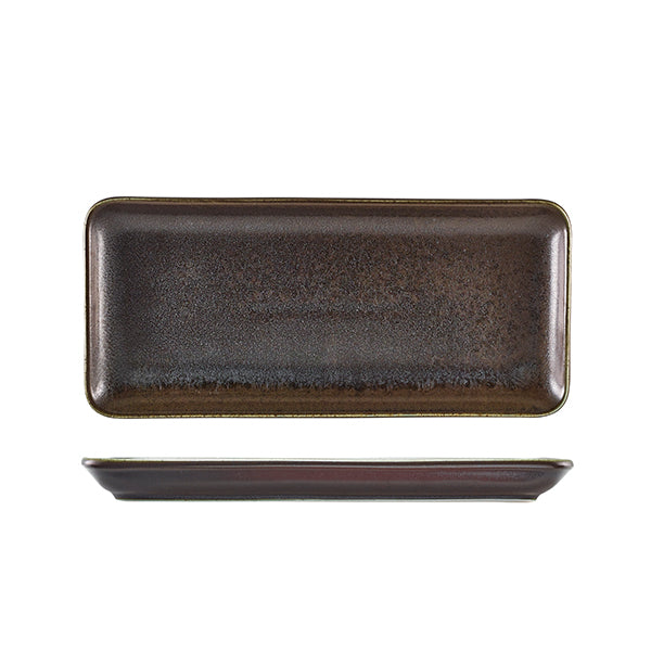 Terra Porcelain Black Narrow Rectangular Platter 31 x 14cm
