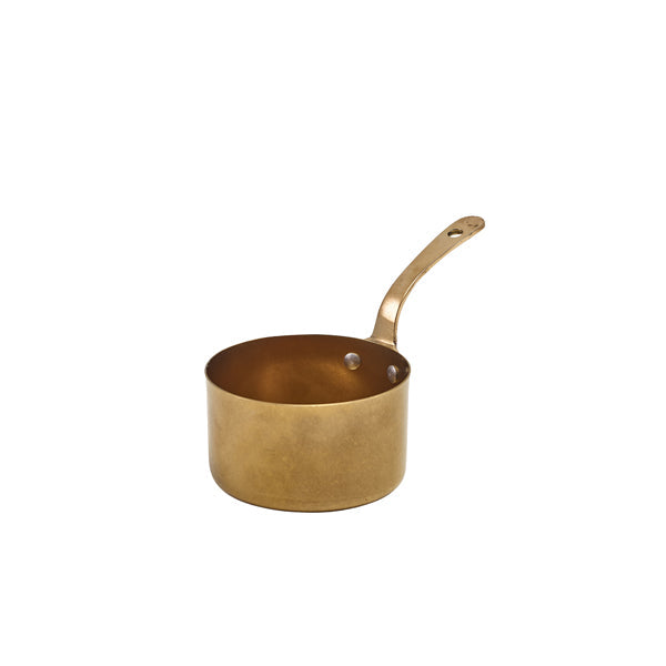 'GenWare Gold Vintage Steel Mini Sauce Pan 9 x 5.25cm***Pack of 6***
