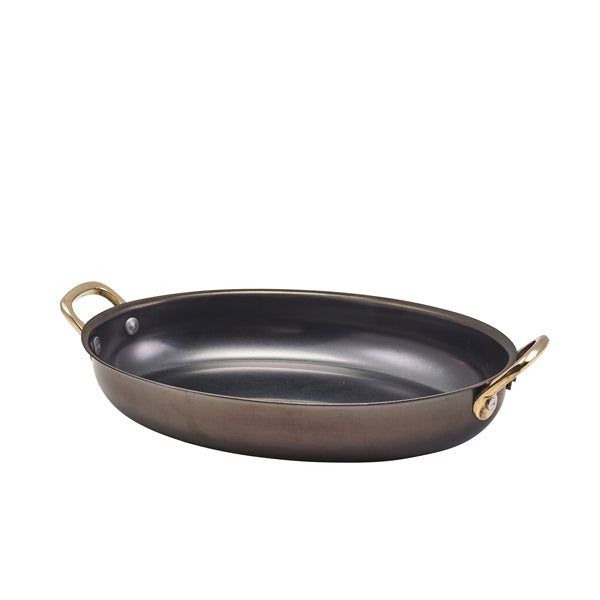 GenWare Black Vintage Steel Oval Dish 24.5 x 17.5cm