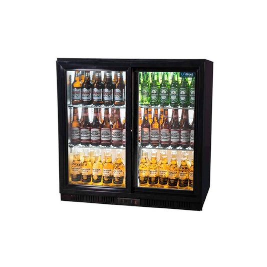 UNIFROST BC20SBE 2 DR SLIDING BOTTLE COOLER BLACK
