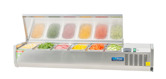 UNIFROST CTS1200 COLD TOPPINGS FRIDGE STAINLESS STEEL LID