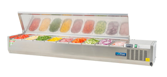 UNIFROST CTS1800 COLD TOPPINGS FRIDGE STAINLESS STEEL LID