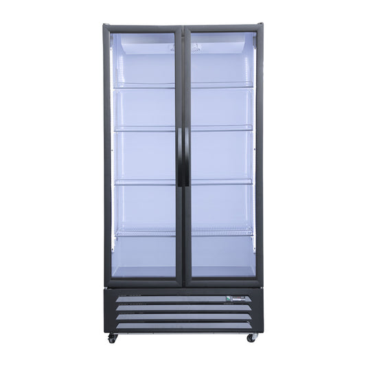 UNIFROST HVR21B 2 DOOR HINGED DISPLAY REFRIGERATOR  5 SHELVES PER DOOR 1000*720*2000 GRAPHITE BLUE
