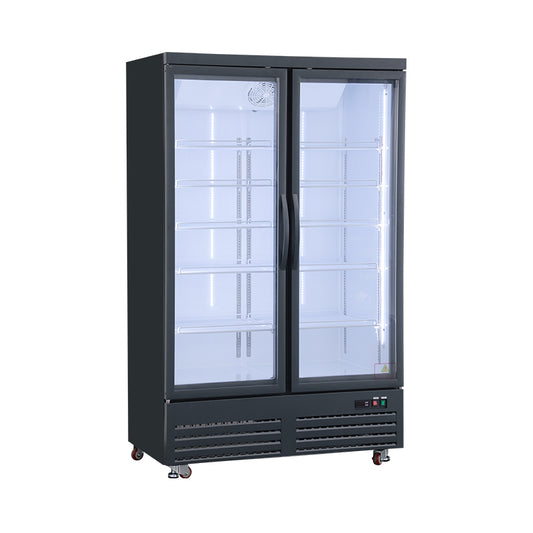 UNIFROST HVR22B 2 DOOR HINGED DISPLAY REFRIGERATOR  5 SHELVES PER DOOR 1250*720*2045 GRAPHITE BLUE