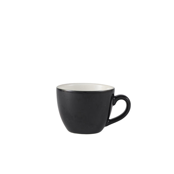 Genware Porcelain Black Bowl Shaped Cup 9cl/ 3oz