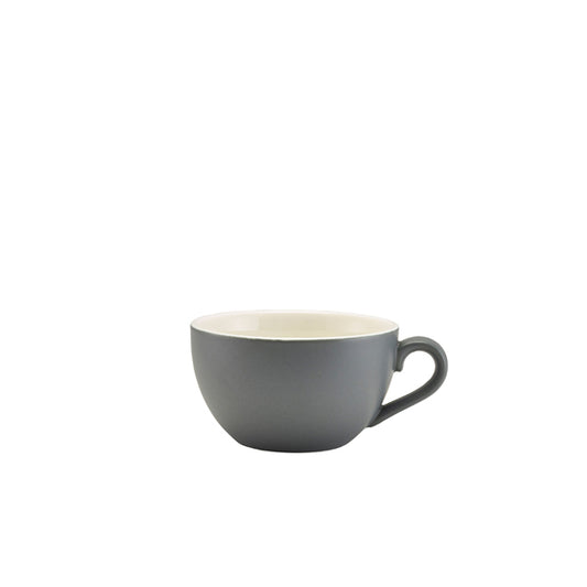 Genware Porcelain Matt Grey Bowl Shaped Cup 17.5cl/ 6oz