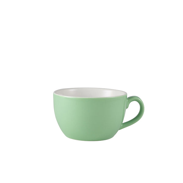 Genware Porcelain Green Bowl Shaped Cup 25cl/ 8.75oz