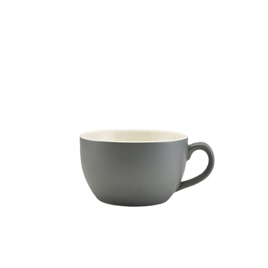 Genware Porcelain Matt Grey Bowl Shaped Cup 25cl/ 8.75oz