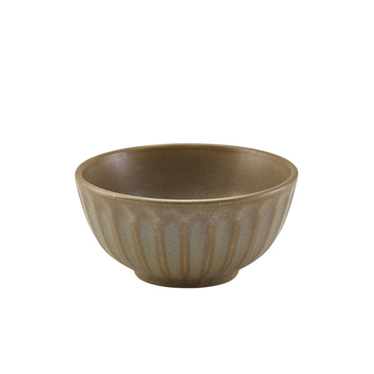 Terra Porcelain Matt Grey Scalloped Round Bowl 13.8cm