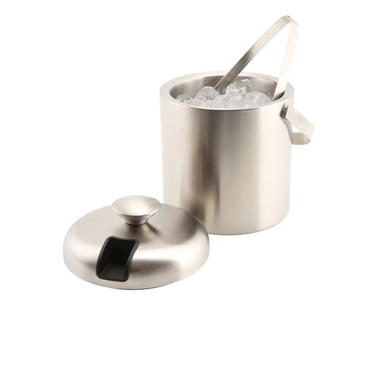 Genware Insulated St/St Ice Bucket & Tong 1.2L
