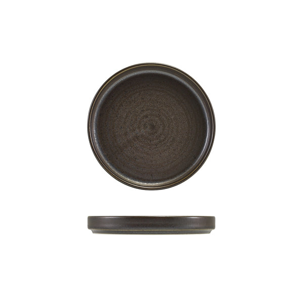 Terra Porcelain Black Low Presentation Plate 14cm