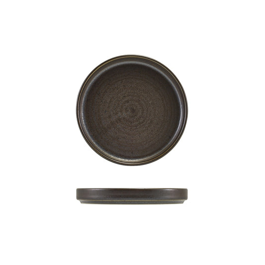Terra Porcelain Black Low Presentation Plate 14cm