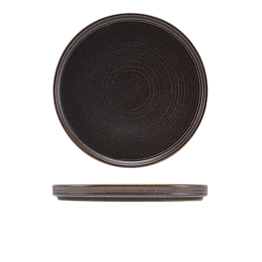 Terra Porcelain Black Low Presentation Plate 25cm