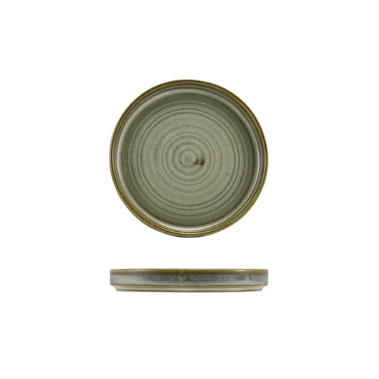 Terra Porcelain Matt Grey Low Presentation Plate 14cm