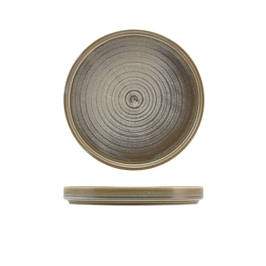 Terra Porcelain Matt Grey Low Presentation Plate 18cm