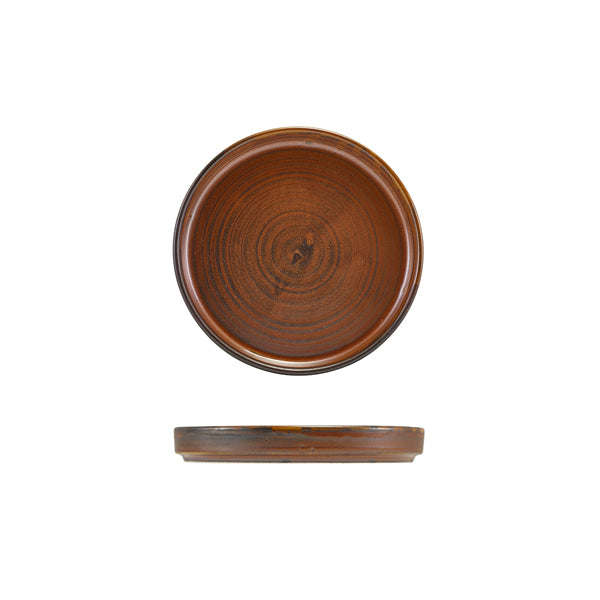 Terra Porcelain Rustic Copper Low Presentation Plate 14cm