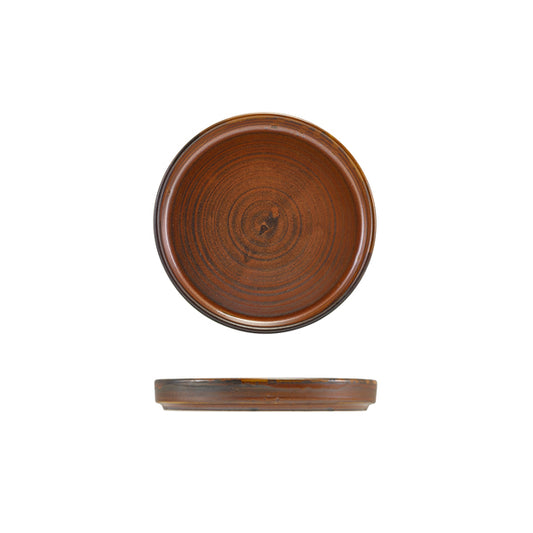 Terra Porcelain Rustic Copper Low Presentation Plate 14cm