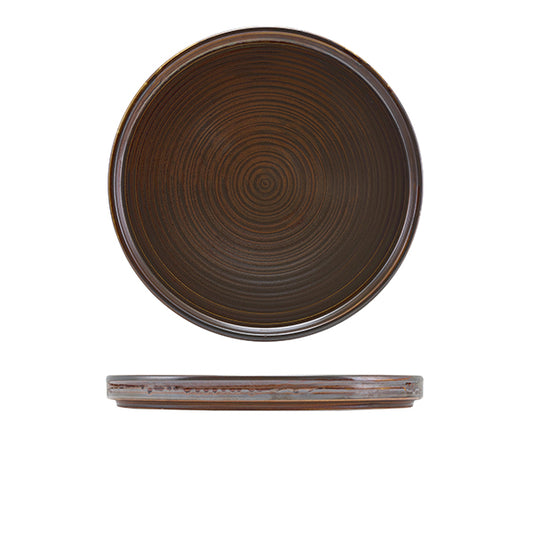 Terra Porcelain Rustic Copper Low Presentation Plate 25cm