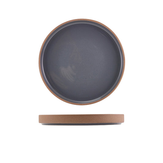 GenWare Kava Dark Grey Stoneware Raw Wall Presentation Plate 20cm