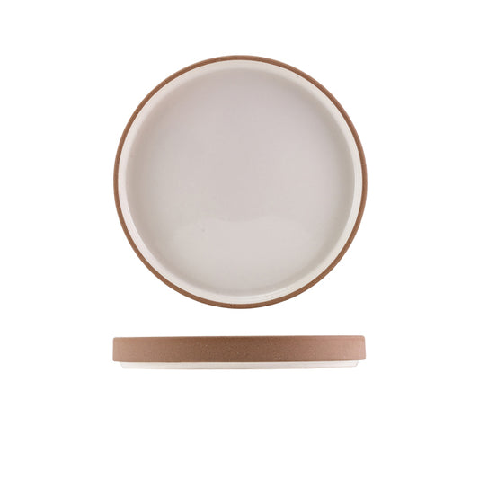 GenWare Kava White Stoneware Raw Wall Presentation Plate 20cm