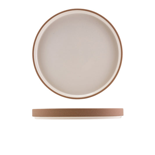 GenWare Kava White Stoneware Raw Wall Presentation Plate 25cm