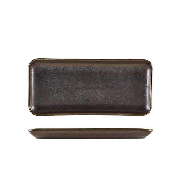 Terra Porcelain Black Narrow Rectangular Platter 27 x 12.5cm