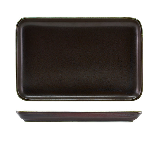 Terra Porcelain Black Rectangular Platter 30 x 20cm