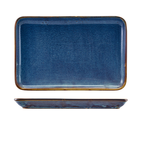 Terra Porcelain Aqua Blue Rectangular Platter 30 x 20cm