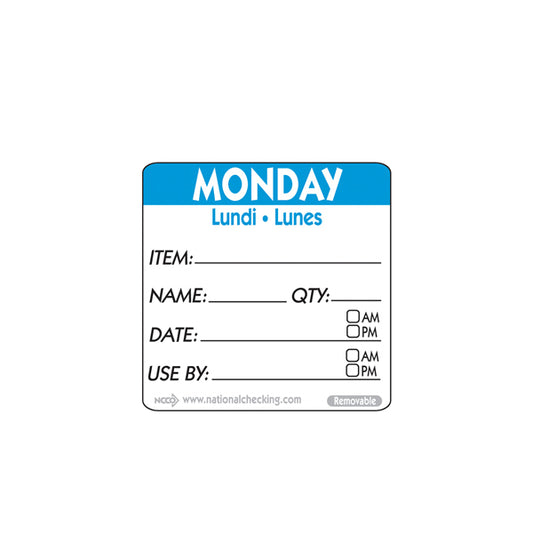 50mm Monday Removable Day Label(500)