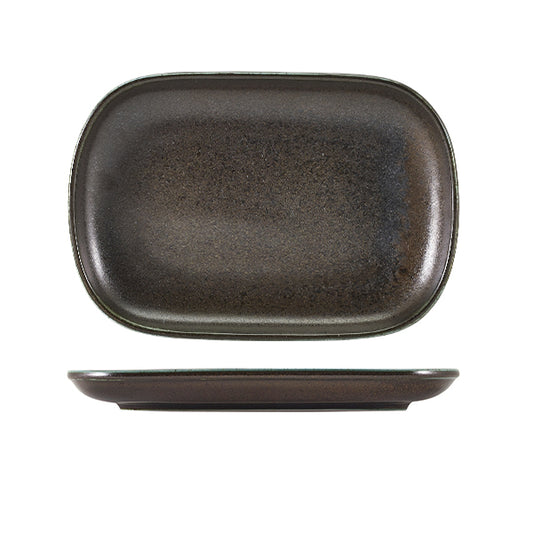 Terra Porcelain Black Rectangular Plate 24 x 16.5cm
