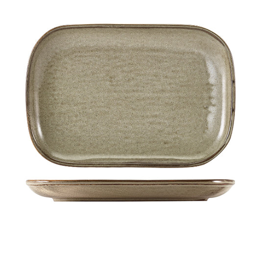 Terra Porcelain Grey Rectangular Plate 29 x 19.5cm