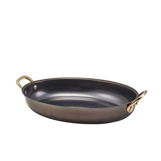 GenWare Black Vintage Steel Oval Dish 24.5 x 17.5cm