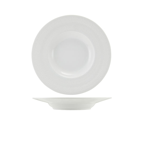 Incise Porcelain Solara Winged Soup Bowl 24cm
