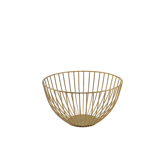 GenWare Round Gold Wire Basket 24 x 13cm