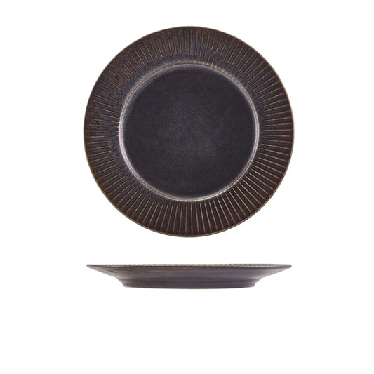 Terra Porcelain Black Fluted Winged Plate 21cm