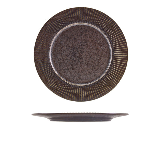 Terra Porcelain Black Fluted Winged Plate 26cm
