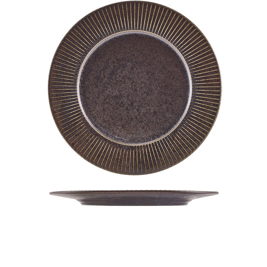 Terra Porcelain Black Fluted Winged Plate 29cm