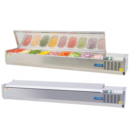 UNIFROST CTS1500 COLD TOPPINGS FRIDGE STAINLESS STEEL LID